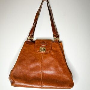 Basido Italian Leather Brown Handbag | Vintage Brown Leather Handbag